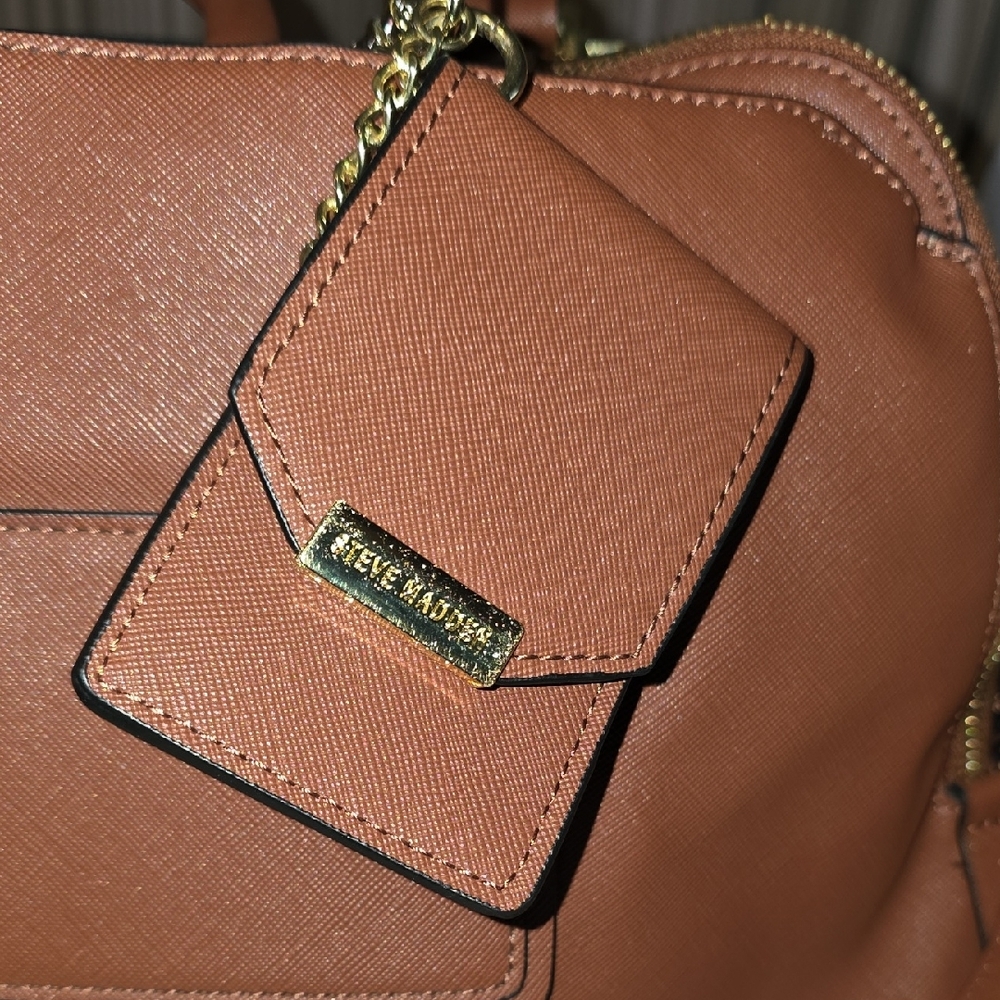 Steve Madden Tan Leather Briefcase - Picture 8 of 11